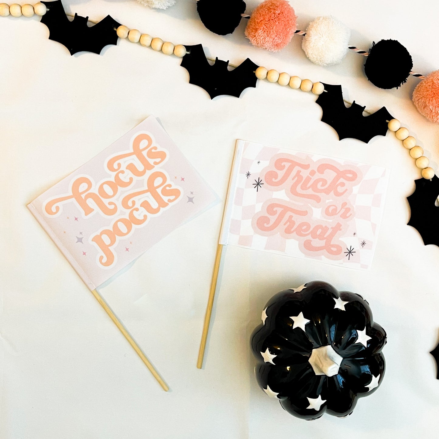 Halloween Boo Basket Flags