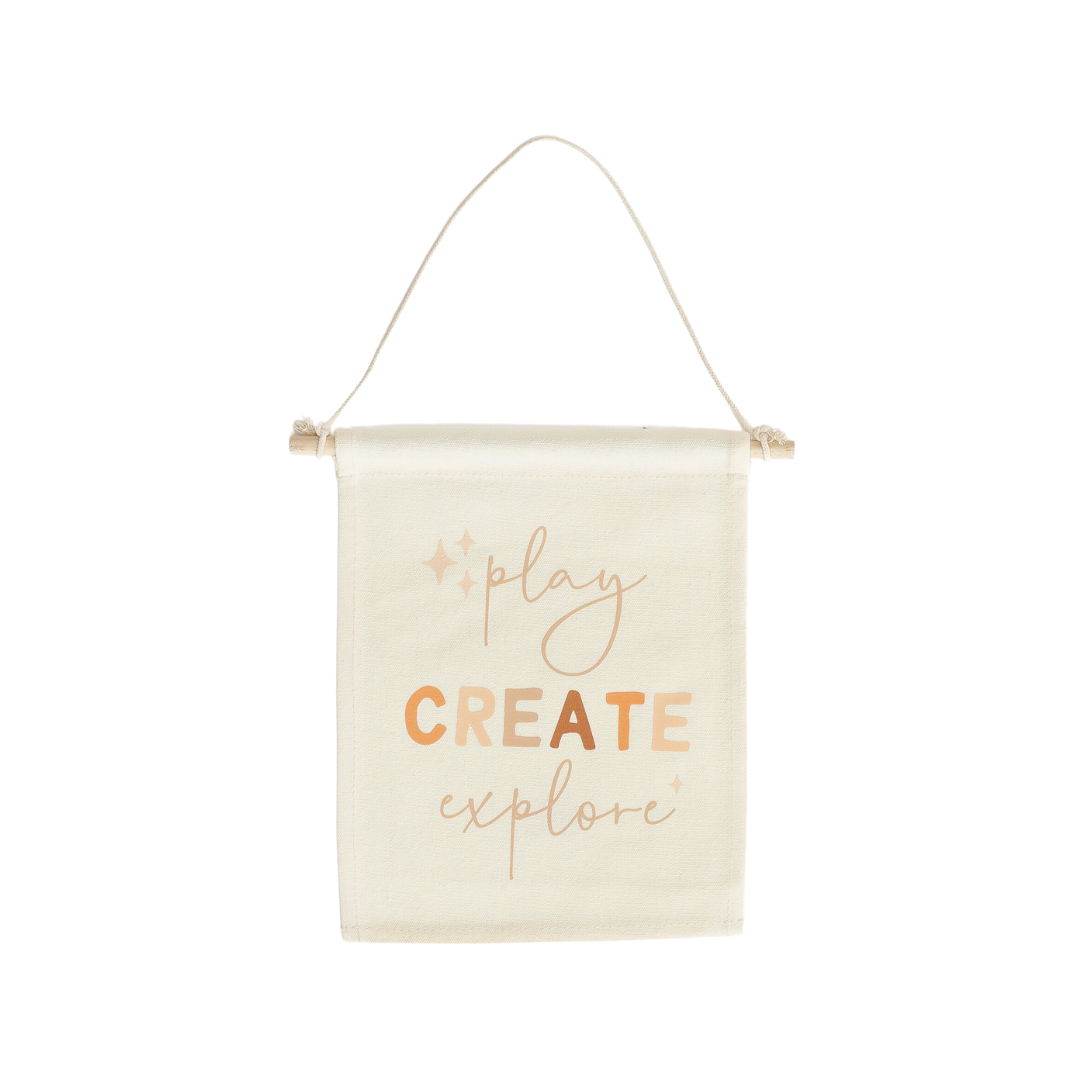 Play, Create, Explore Mini Pennant Banner