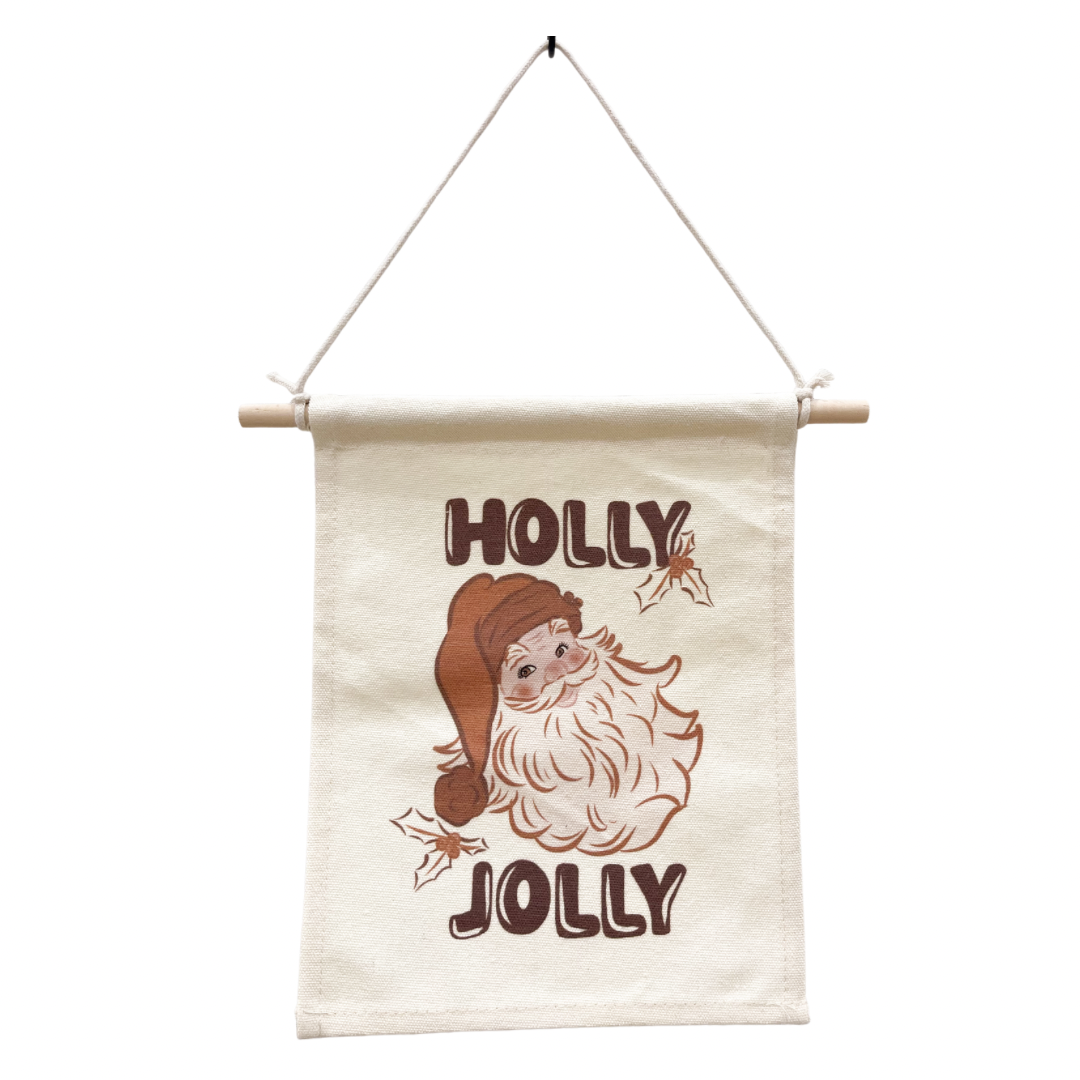 Holly Jolly Santa Mini Pennant Banner