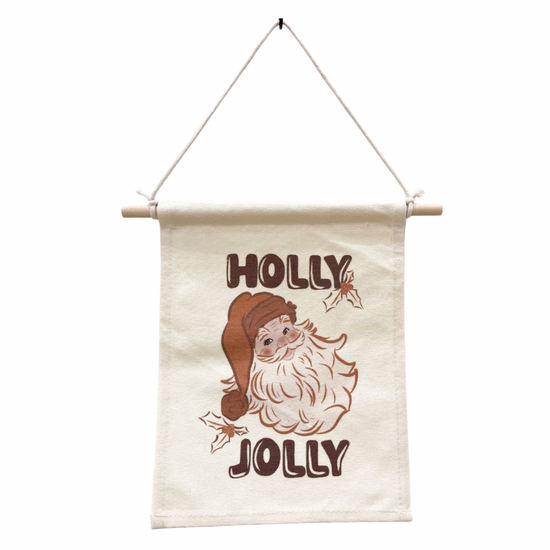 Holly Jolly Santa Mini Pennant Banner