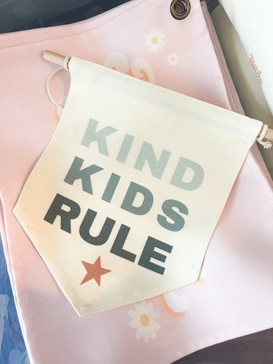 Kind Kids Rule Mini Pennant Banner