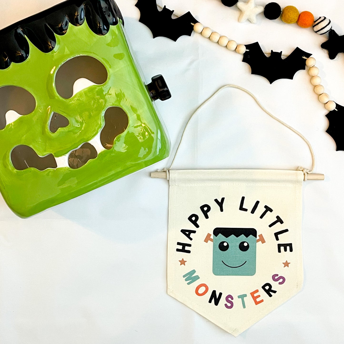 Happy Little Monsters Mini Pennant Banner