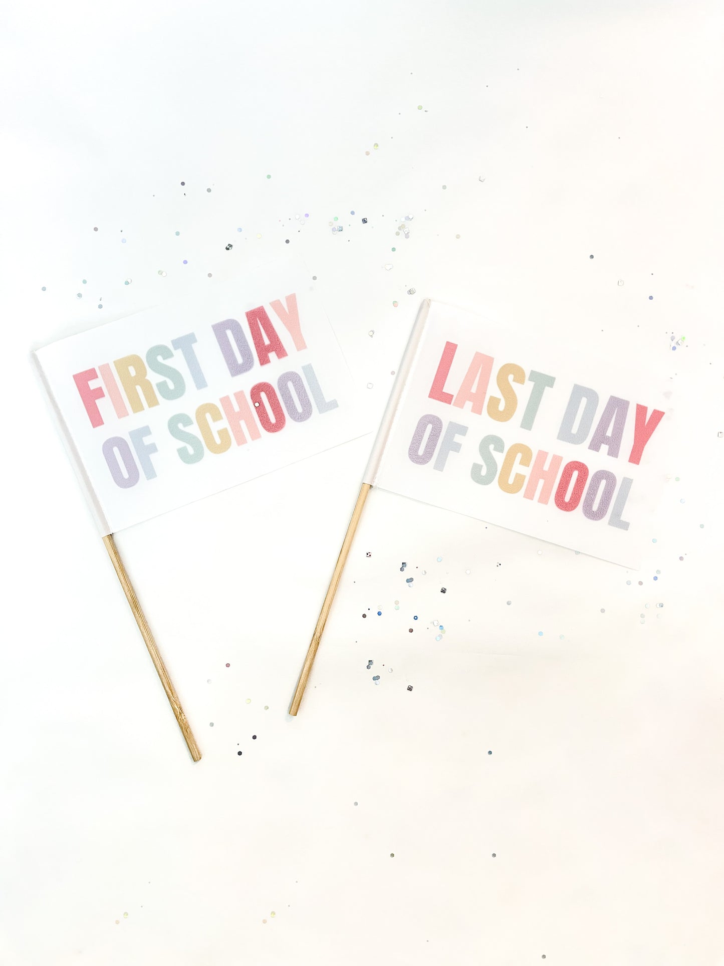 First & Last Day of School Hand Flag Set