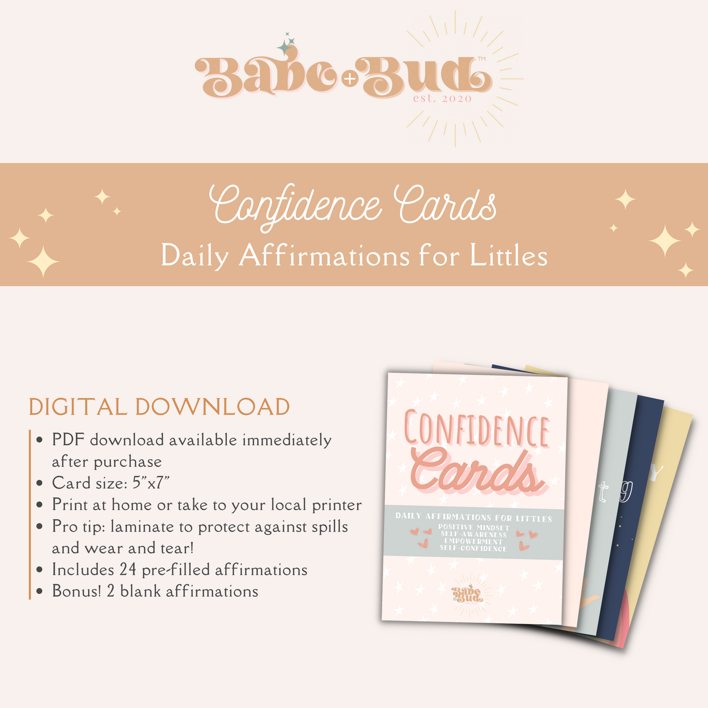 Digital Download | Confidence Cards - Daily Affirmations for Littles